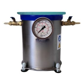   Vákuumtartály, vákuumkamra 4,2 literes saválló acél, 12 mm vastag edzett üveg fedő rozsdamentes edény