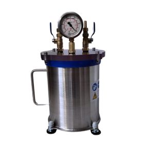   Vákuumtartály, vákuumkamra 4,2 literes saválló acél, polikarbonát fedő rozsdamentes edény