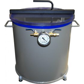   Vákuumtartály, vákuumkamra 50 literes acéltartály polikarbonát fedő