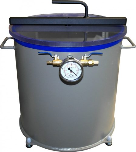 Vákuumtartály, vákuumkamra 50 literes acéltartály polikarbonát fedő