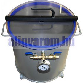   Vákuumtartály, vákuumkamra 50 literes acéltartály polikarbonát fedő