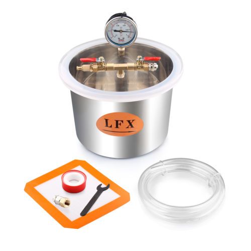 Vákuumtartó edény, vákuumtartály, vákuumkamra 5 literes saválló inox tartály