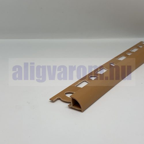 OX 10 mm Íves csempeszegély élvédő domború világosbarna szín 10 mm csempevastagsághoz