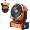 Kompakt akkumulátoros asztali ventilátor 138 CFM teljesítménnyel – 4 sebességfokozat, 20 000 mAh akku, LED világítás, 360°-ban forgatható fej, kültéri és beltéri használatra
