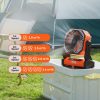 Akkumulátoros mobil ventilátor 235 m³/h– 4 fokozat, 20 000 mAh akku, oszcilláció 45 vagy 90 fokban, LED világítás, 360°-ban forgatható fej, kültéri és beltéri