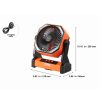 Akkumulátoros mobil ventilátor 235 m³/h– 4 fokozat, 20 000 mAh akku, oszcilláció 45 vagy 90 fokban, LED világítás, 360°-ban forgatható fej, kültéri és beltéri