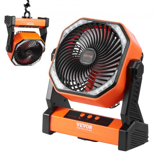 Kompakt asztali akkumulátoros ventilátor 138 CFM légszállítással – 4 sebességfokozat, 20 000 mAh akku, LED világítás, 360° forgatás, kültéri-beltéri használatra