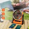 Kompakt asztali akkumulátoros ventilátor 138 CFM légszállítással – 4 sebességfokozat, 20 000 mAh akku, LED világítás, 360° forgatás, kültéri-beltéri használatra