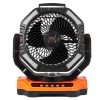 Hordozható asztali ventilátor 362 CFM légszállítással – 4 fokozat, 40 000 mAh akkumulátor, LED világítás, töltési funkció, oszcilláló fejjel, kempinghez és utazáshoz