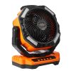 Hordozható asztali ventilátor 362 CFM légszállítással – 4 fokozat, 40 000 mAh akkumulátor, LED világítás, töltési funkció, oszcilláló fejjel, kempinghez és utazáshoz