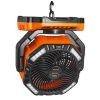 Hordozható asztali ventilátor 362 CFM légszállítással – 4 fokozat, 40 000 mAh akkumulátor, LED világítás, töltési funkció, oszcilláló fejjel, kempinghez és utazáshoz