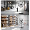 Ipari állóventilátor 670 mm lapátátmérővel – 6800 CFM légszállítás, 3 sebességfokozat, 85°-os oszcilláció, 131–193 cm között állítható magasság, robusztus szénacél kivitel