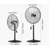 Ipari állóventilátor 810 mm-es lapátátmérővel – 3 sebességfokozat, 9100 CFM légszállítás, 85°-os oszcilláció, 136–199 cm között állítható magasság, masszív acélszerkezet