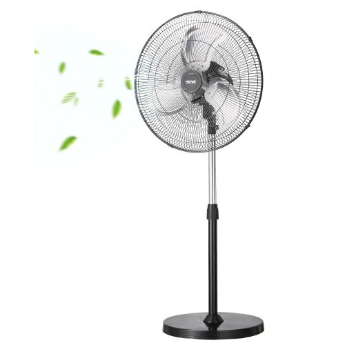 Nagy teljesítményű állóventilátor 570 mm-es lapátátmérővel – 3 sebességfokozat, 5400 CFM légáramlás, 90°-os oszcilláció, 110–138 cm állítható magasság, halk működés
