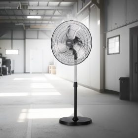   Nagy teljesítményű állóventilátor 570 mm-es lapátátmérővel – 3 sebességfokozat, 5400 CFM légáramlás, 90°-os oszcilláció, 110–138 cm állítható magasság, halk működés