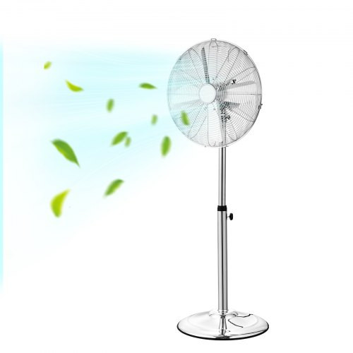 Professzionális, állítható magasságú ipari állóventilátor – 398 mm-es oszcilláló fej, 3 sebességfokozattal, 75°-os szögben forgatható, 55 W-os motorral