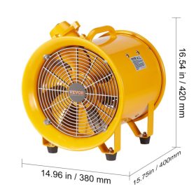    Ipari építési axiálventilátor 2500 CFM légszállítással – 500 W AC motor, 2850 ford./perc, IP44 védelem, ATEX tanúsítvány, 3 m kábel, 75 dB zajszint