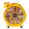 Ipari építkezési ventilátor 4240 CFM légszállítással – 1100 W AC motor, 2850 ford./perc, IP44 védettség, 5 m kábellel, 79 dB zajszint, robusztus acélházas kivitel