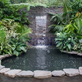   Házi vízesés kerti tó vízforgató levegőztető szökőkút 40cm rozsdamentes acél