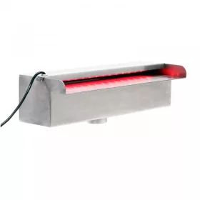   Házi vízesés kerti tó vízforgató levegőztető szökőkút 45cm LED világítással, rozsdamentes acél