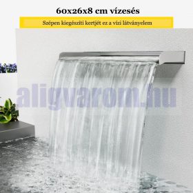   Szökőkút házi vízesés 60x26x8 cm rozsdamentes acél kerti tó vízforgató levegőztető szökőkút 