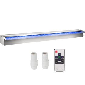   Rozsdamentes acél vízesés medencékhez és tavakhoz LED világítással – 90 x 11,5 x 8 cm