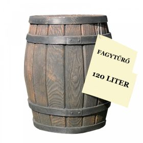Esővízgyűjtő tartály víztartó 120 literes fahordó mintájú műanyag hordó ciszterna