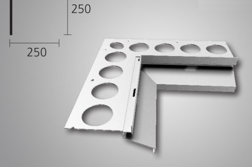 OX Drip vízvető belső sarokprofil világosszürke színben terasz derékszögű sarokelem RAL 7035