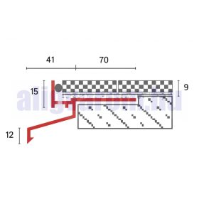 OX Drip széles terasz szegély Barna 40 mm túlnyúlás erkély vízvető profil 2500 mm RAL 8028