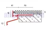 OX Drip széles terasz szegély sötétszürke 40 mm túlnyúlás erkély vízvető profil 2,5 m RAL7037