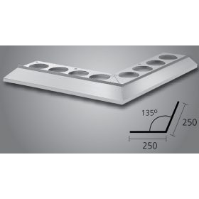   OX Maxi terasz szegély külső sarokprofil 135° Barna 25x25 cm tompa sarokelem RAL 8028