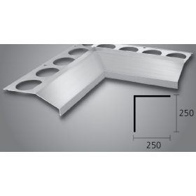 OX Maxi terasz szegély Belső sarok eloxált alumínium 25x25 cm derékszög
