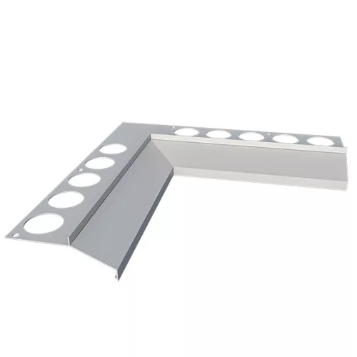 OX Maxi terasz szegély Belső sarok Világosszürke 25x25 cm derékszög teraszprofil sarokelem RAL 7035