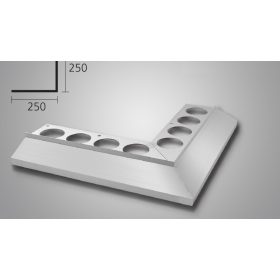   OX Maxi terasz szegély Külső sarok Eloxált alumínium 25x25 cm derékszög teraszprofil sarokelem