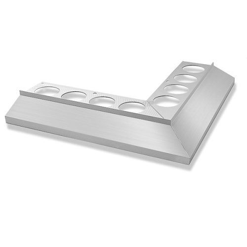 OX Maxi terasz szegély Külső sarok Natúr alumínium 25x25 cm derékszög teraszprofil sarokelem