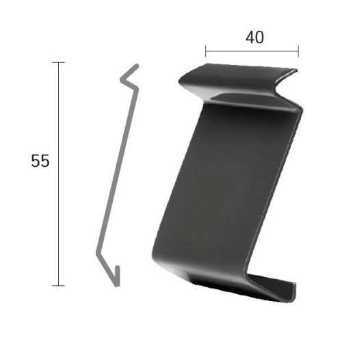 OX Maxi terasz szegély toldó Antracit vízvető toldóelem RAL 7016