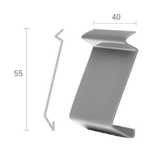 OX Maxi terasz szegély toldó Eloxált alumínium színben vízvető toldóelem
