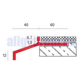   OX Maxi széles terasz szegély 40 mm túlnyúlás Világosszürke vízvető 2,5 m teraszprofil RAL 7035