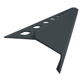   OX Mini teraszszegély antracit RAL 7016 alumínium 20 mm kilógás Szürke-fekete vízvető profil 2500 mm