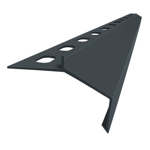 OX Mini teraszszegély antracit 7016 alumínium 20 mm kilógás Szürke-fekete vízvető profil 2500 mm