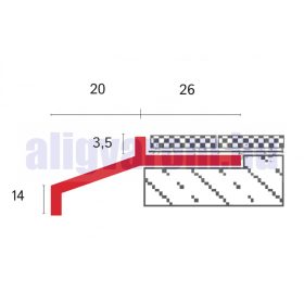   OX Mini teraszszegély Natúr alumínium 20 mm kilógás Padlólap alá vízvető profil 2500 mm