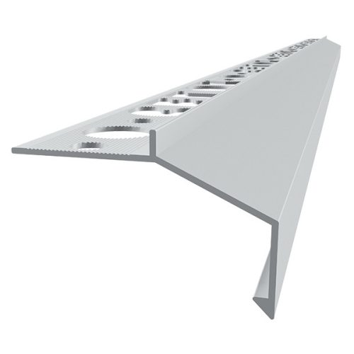 OX Mini teraszszegély szürke alumínium 20 mm kilógás RAL 7035 vízvető profil 2500 mm