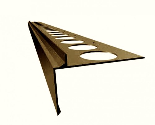 OX Priamy erkélyszegély oldaltakarással barna 45 mm lelógás Vízvető profil balkon terasz  2,5 m RAL 8028