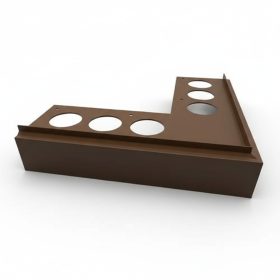   OX Priamy teraszszegély Barna sarokelem külső sarok vízvető profil erkély balkon terasz 45 mm lelógás RAL 8028