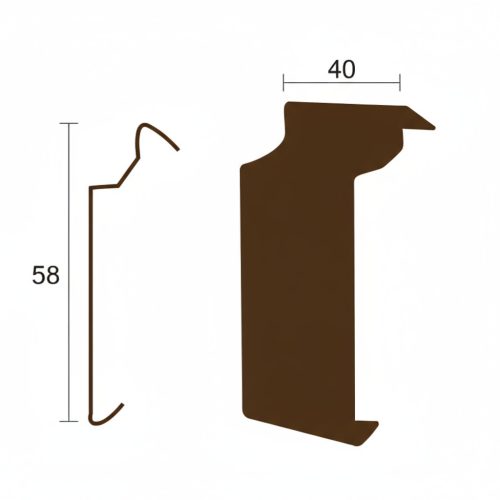 OX Priamy Stone és Flexi Barna teraszszegély toldóelem alumíniumból RAL8028
