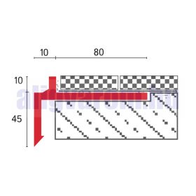   OX Priamy erkélyszegély oldaltakarással natúr alu 45 mm lelógás Vízvető profil balkon terasz  2,5 m