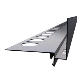   OX RT30 Magas teraszszegély Antracit 30-70 mm magas WPC és térkő vízvető profil erkély balkon terasz 1 szál 2,5 m teraszszegő függőfolyosó élzáró