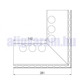   OX RT60 Belső sarokelem magas teraszszegélyhez antracit 60-100 mm takarás WPC térkő vízvető profil erkély balkon terasz függőfolyosó