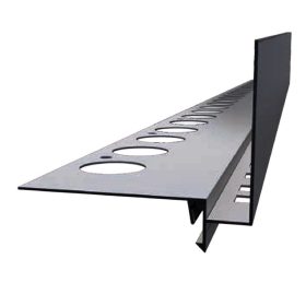   OX RT60 Magas teraszszegély Antracit 60-100 mm magas WPC és térkő vízvető profil erkély balkon terasz 2,5 m teraszszegő függőfolyosó élzáró