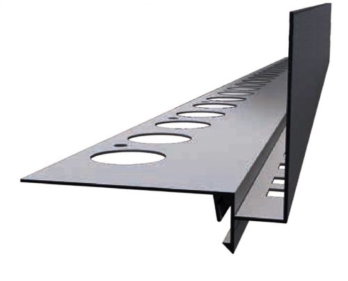 OX RT60 Magas teraszszegély Antracit 60-100 mm magas WPC és térkő vízvető profil erkély balkon terasz 2,5 m teraszszegő függőfolyosó élzáró